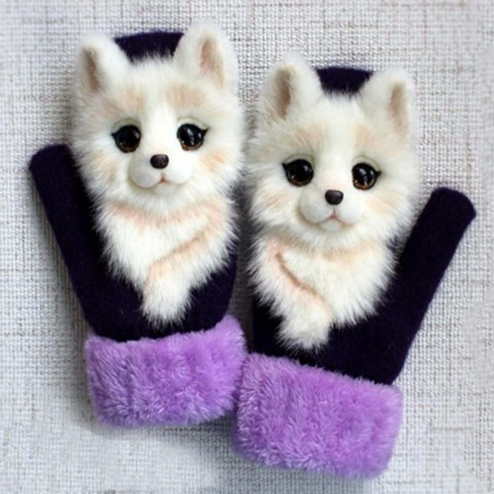 Crianças Quentes grossas Luvas de Dedo Luvas de Inverno Bonito Dos Desenhos Animados Meninas Quentes Luvas de Esqui de Inverno Crianças Luvas Детские Перчатки L3: C