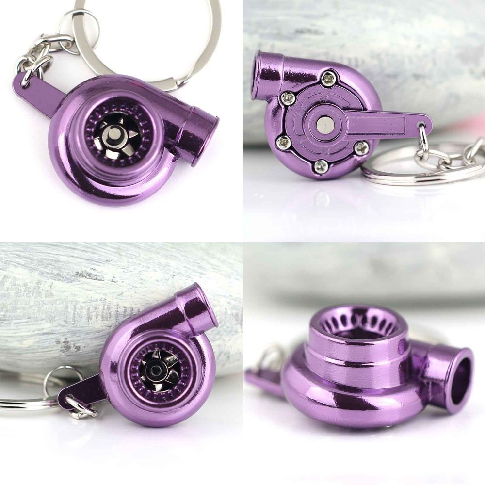 Llavero Turbo giratorio anodizado chapado brillante Metalliac Color turbocompresor llavero: Metallic Purple