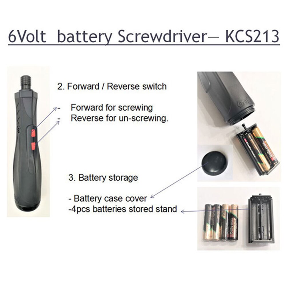 1PC 50Hz Mini Electric Screwdriver Battery Operated Cordless Screw Driver Drill Tool Bidirectional Switch For Home DIY