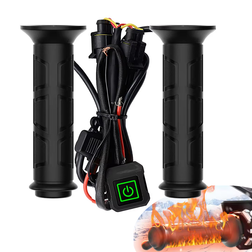 Manopole Riscaldate Elettriche per Moto, Scooter e Ciclomotori, Impugnature Modellate da 22mm, Regolabili, per Motocross