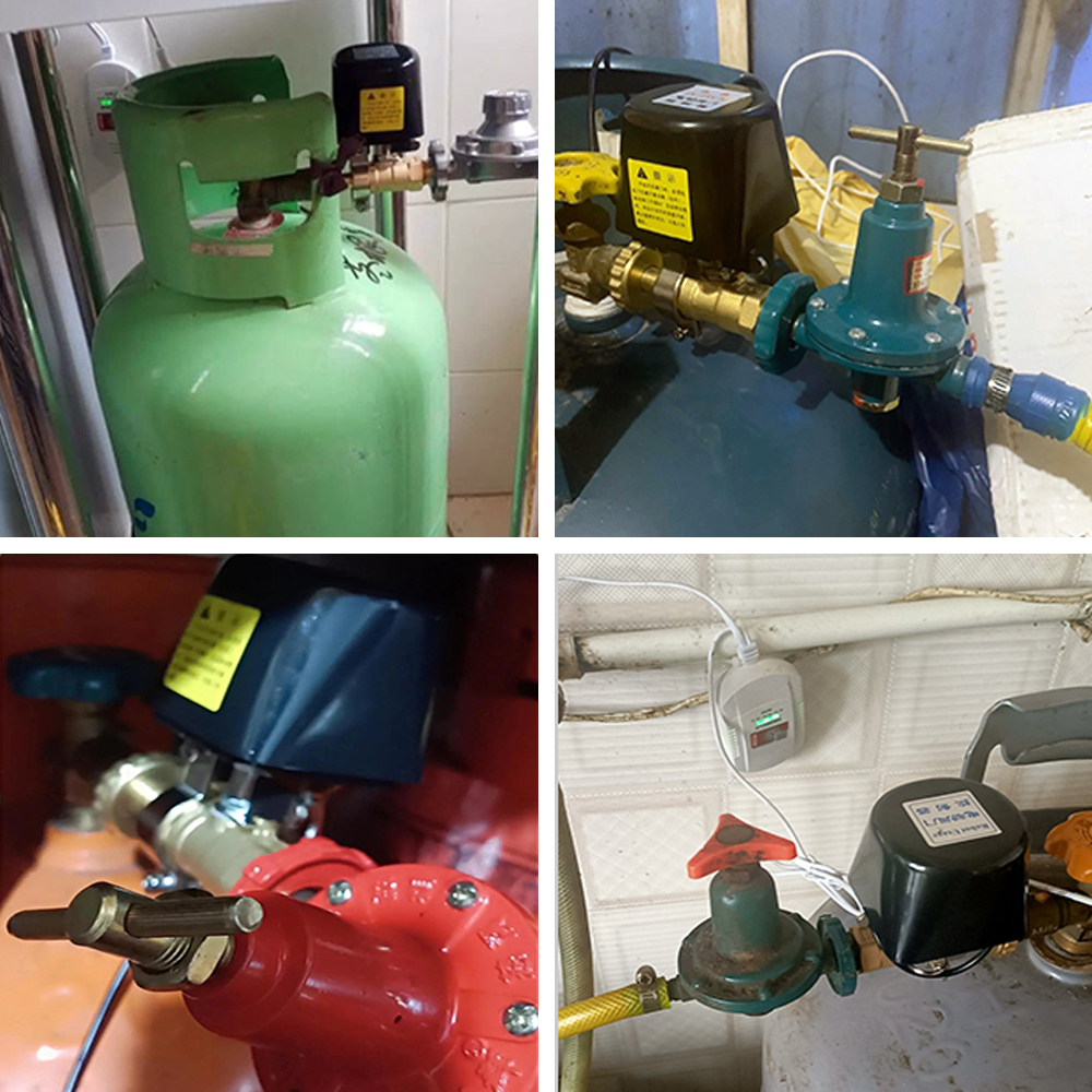 Household LPG Gas Detector With Automatic Valve Propane Leakage Alarm Automatic Shut Off Gas Valve Gas Leaking Protective Tool