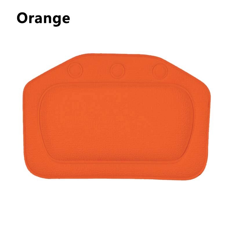 Bathtub Pillow Cushion SPA Bath Pillow Home Bathtub PVC Neck Bathtub Cushion Soft Headrest Suction Cup Pillow Accessories: Orange