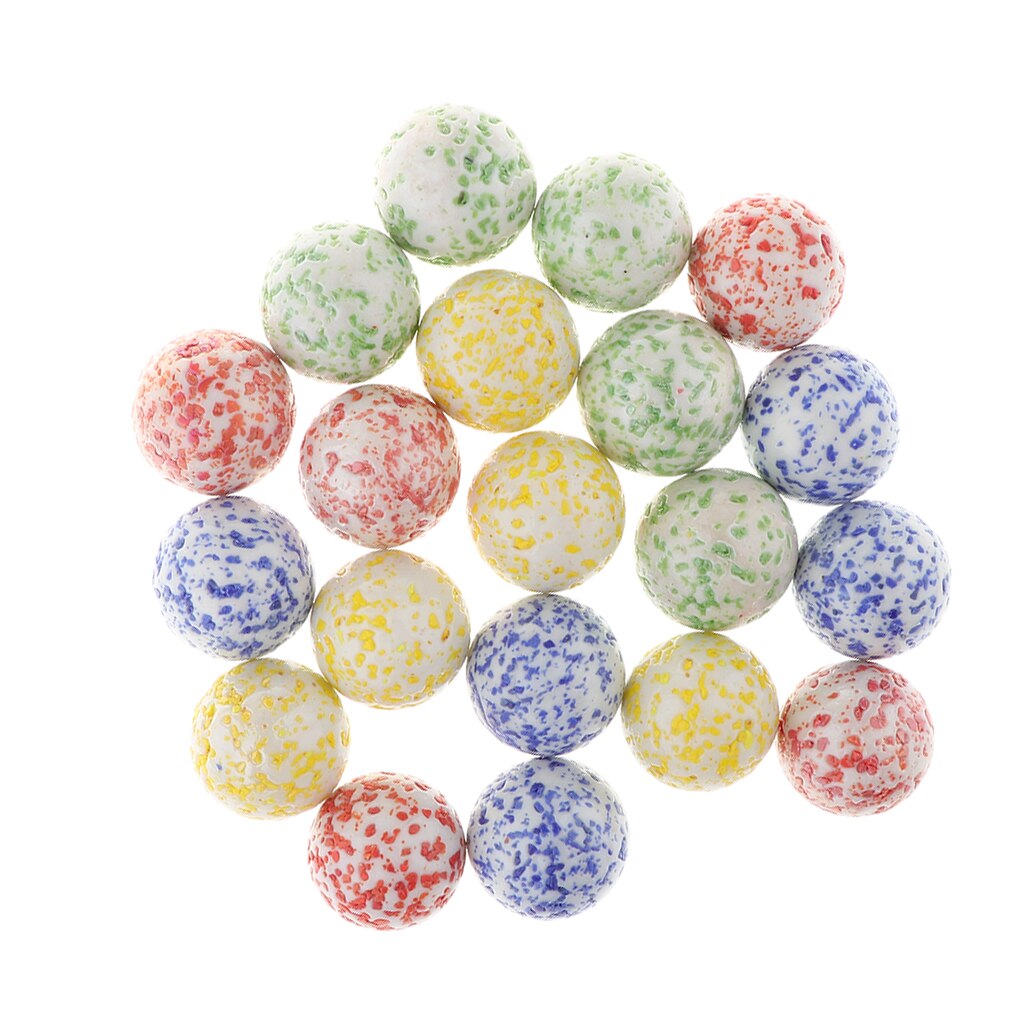 20Pcs 25mm Multicolor Round Speckled Glass Marbles, Vase Filler Beads, Kids Marble Run Game Replacement Marbles DIY Crafts
