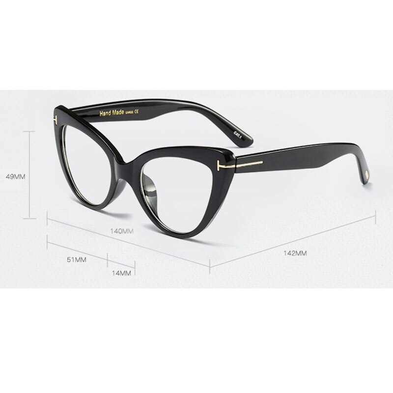 Black Cat Eye Glasses Female Myopia Nerd Optical Glasses Frame clear lens women eye glasses Spectacles