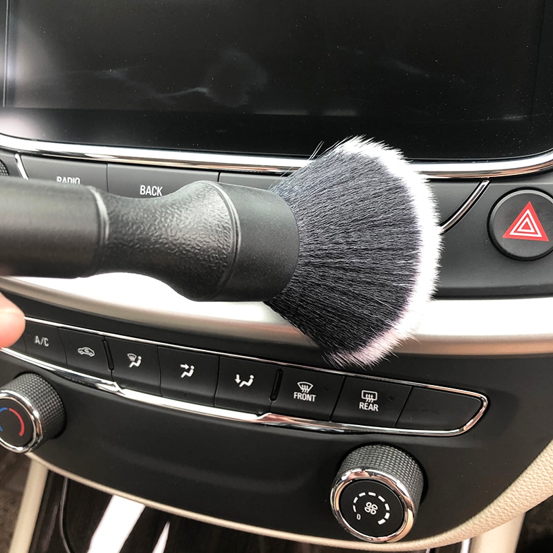 Cepillo de detalles para Interior de coche, plumero con cerdas sintéticas, supersuave