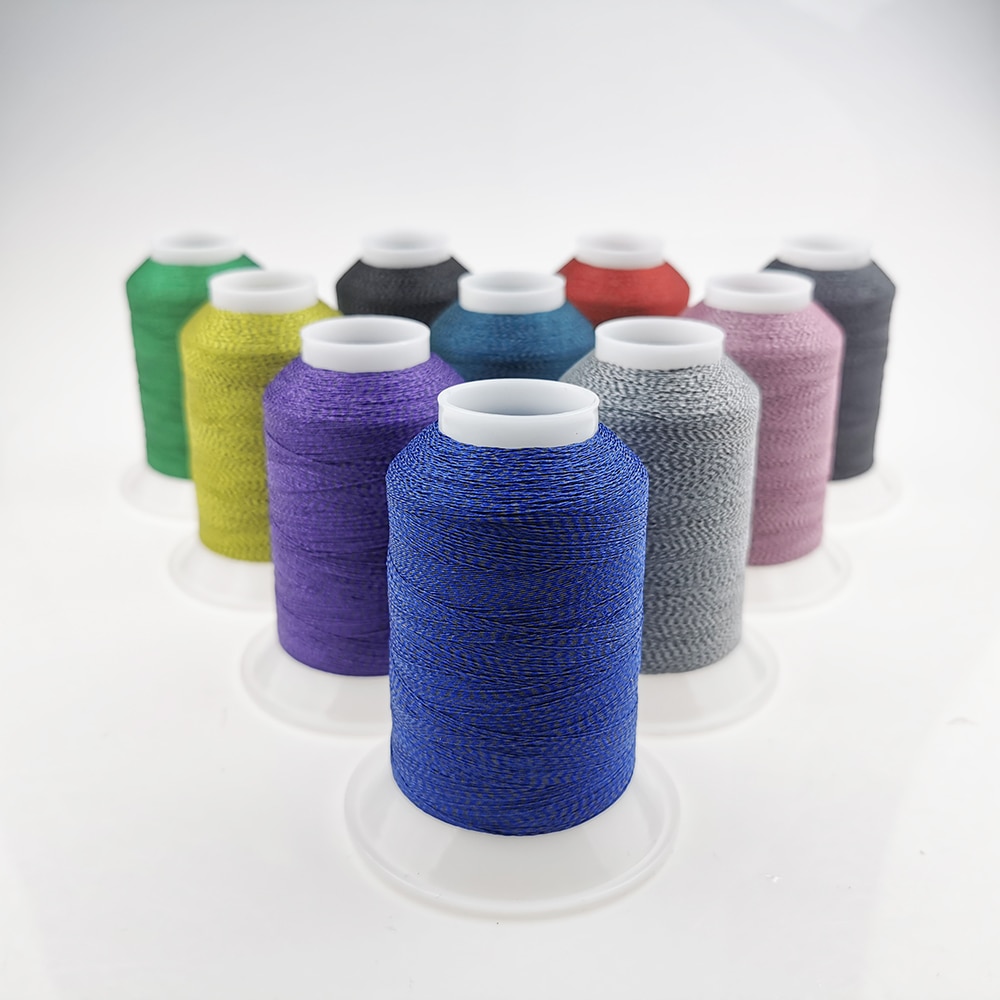 1000m Polyester Reflektierende Gewinde Handgemachte Stickerei Maschine 75d/2 Nacht Mehrfarbig für Sicherheit Kappe Kleidung DIY Fabrik Auslauf