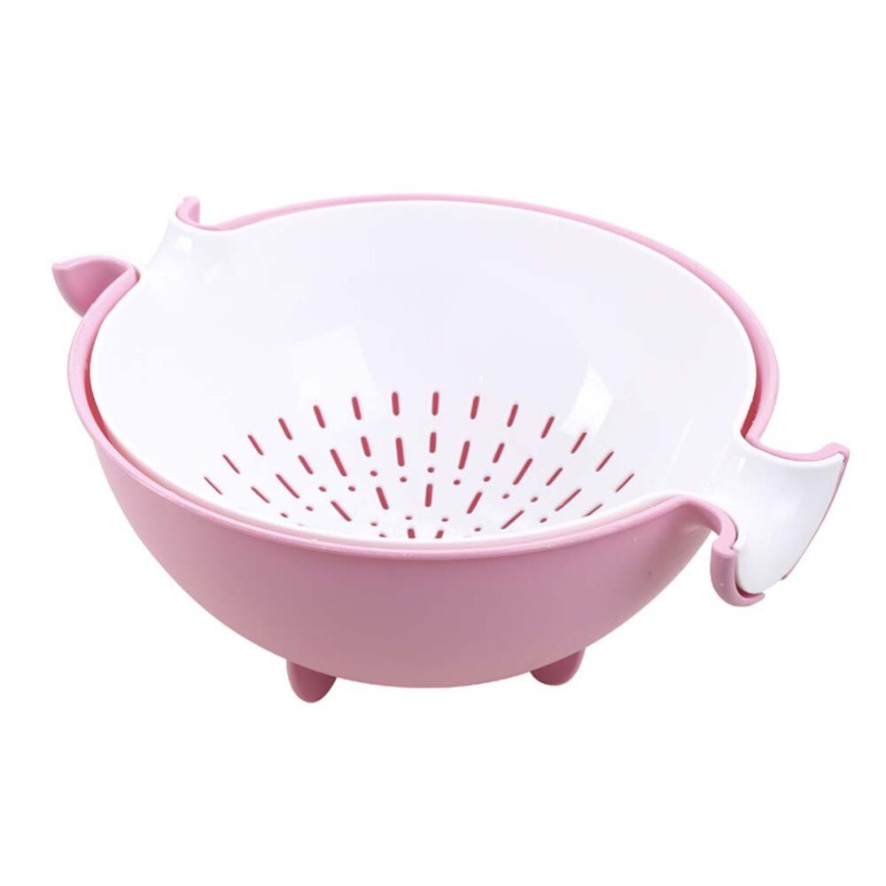 Passoire de cuisine 2-en-1 passoire et bol ensembles grand bol de lavage et passoire passoire détachable passoires ensemble (Purpl: Pink