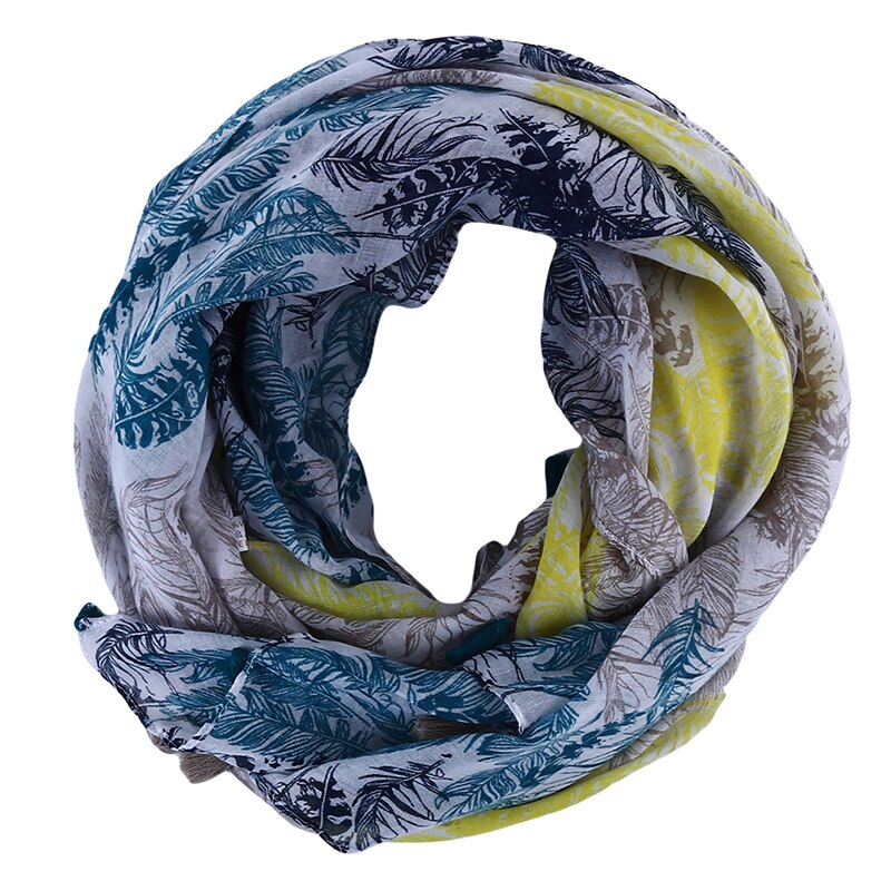 Bohemian plant skinny chevron skinny sjaals lente vrouwelijke voile patchwork sjaal vrouwen kleine bladeren kwastjes lange sjaals