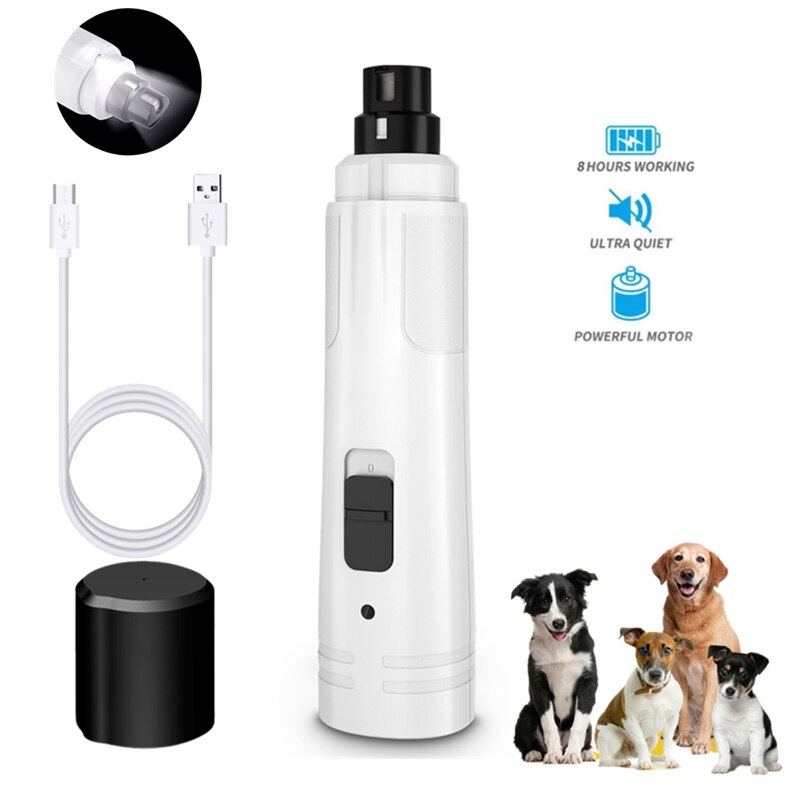 Painless Quiet Electric Nail Clipper Dog Grinder File Pet Claws Grooming and Care Supplies for Dogs Cat Charging Trimmer Tools