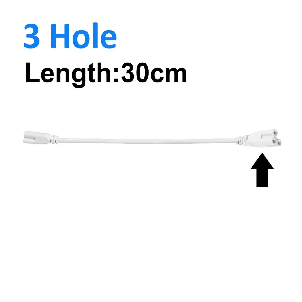 Tube T5 Lighting Accessory 30cm Connection Wire US /EU Plug Switch Cable 120cm 2 Hole 3 Hole For LED Lamp: 3 Hole Connection