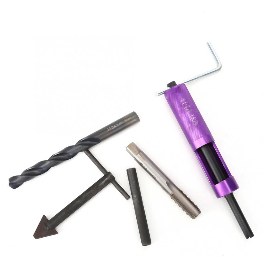 Thread Repair Kit 1/2in-13 UNC with 12Pcs Threaded Insert Hand Tool for Mechanical Maintenance stainless
