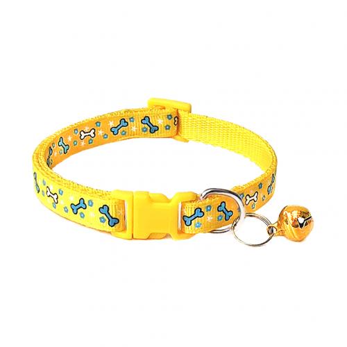 Collier pour chat avec clochette, boucle réglable, accessoire pour chat, accessoire pour petit chien, chihuahua, avec clochette: Jaune