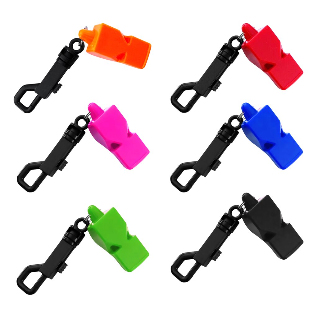 6x buceo snorkel silbato de seguridad submarino con cinturón de broche Clip
