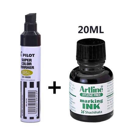 Japan PILOT Oily Box Head Pen Bold Ink Pen Waterproof Non-fading Big Head Pen Logging Marker SC-6600: black