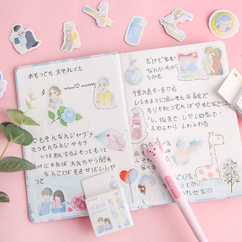 Søt meldingsboks kule tidsskrift dekorative skrivesaker klistremerker scrapbooking diy dagbok album pinne etikett forsegling klistremerke