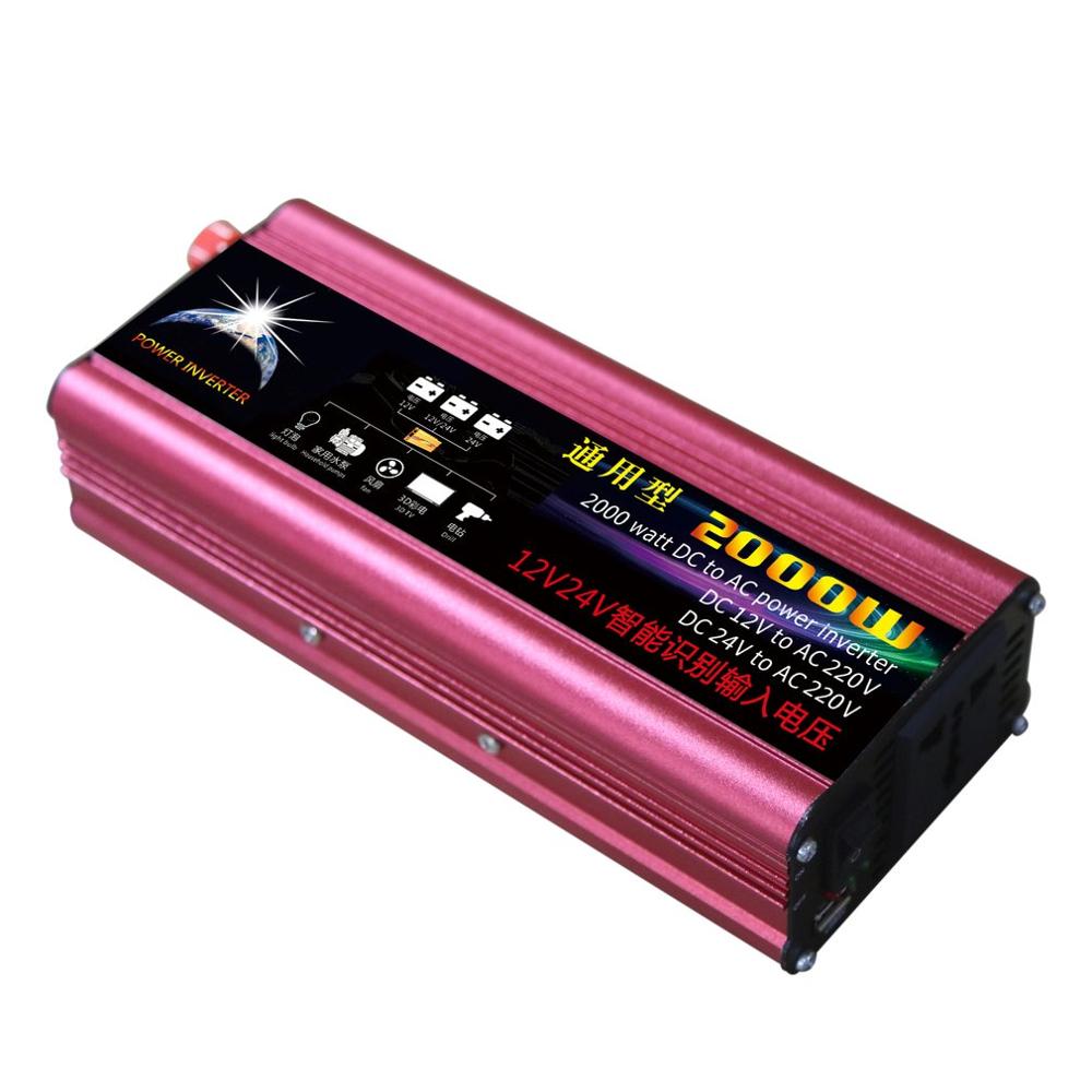 2000W DC to AC Power Inverter 12V/24V to 220V Automotive Car Power Supply Inverter