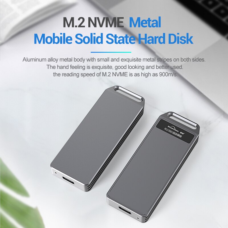 Blueendless Portable SSD m.2 Enclosure Support pcie NVME/NGFF with M Key/B&amp;M Key SSD Type C 3.1 high speed Solid Disk Case: M5 NVME C-A