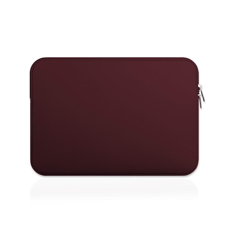 Yicana 11 12 13 14 15 15.6 inch Laptop Sleeve case For Macbook Air Pro Ultra-book Notebook computer Soft Zipper Bag: Wine-Red / 12 inch