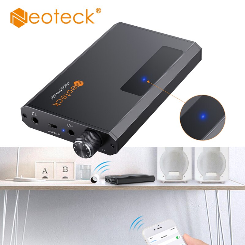 Neoteck 16-300Ω Bluetooth-Compatibele Hoofdtelefoon Versterker Draagbare 3.5Mm Audio Oortelefoon Amp Hifi Oortelefoon Versterker Voor MP3 Telefoon