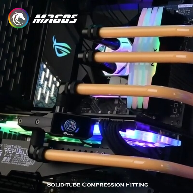 G1/4'' Hard Tube Compression Fittings For OD14mm Acrylic PETG Frosted Pipe PC Water Cooling DIY Computer Case Connector Adapter