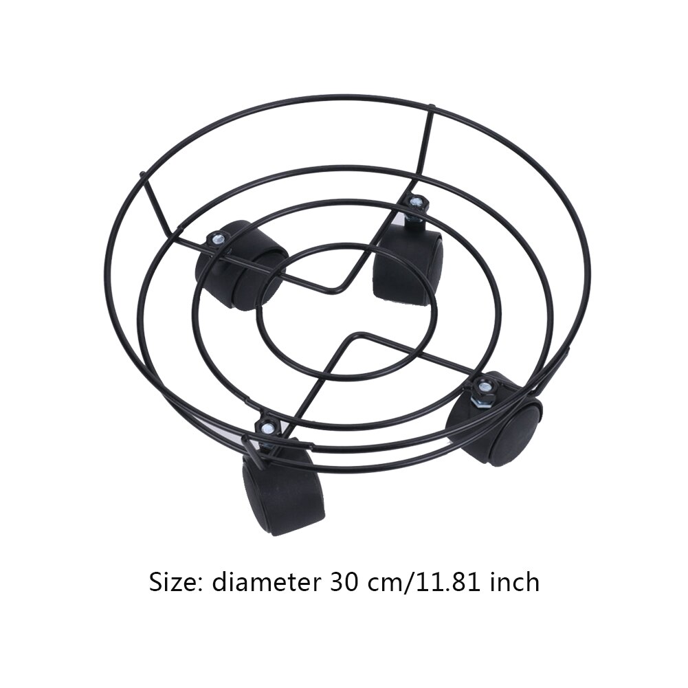 Plant Caddy Wheel Flower Pot Rack Iron Rolling Movable Plants Stand Flower Pot Mover Tray Coaster Planter Base For Garden
