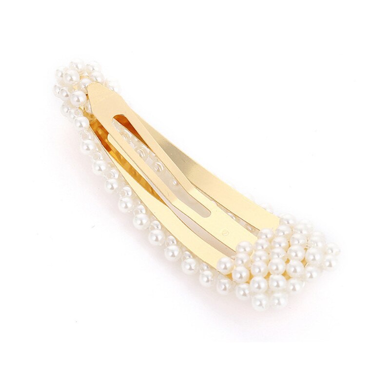 Women Full Pearl Hair Clips Snap Barrette Stick Hairpins Hair Styling Tools Hair Accessories Hairgrip