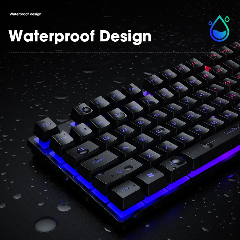 Wired Gaming Keyboard Mouse Gamer Kit PC Gamer Mechanical Feel Keyboards Rainbow Backlight Computer Backlit 104 Keys Keycaps Set