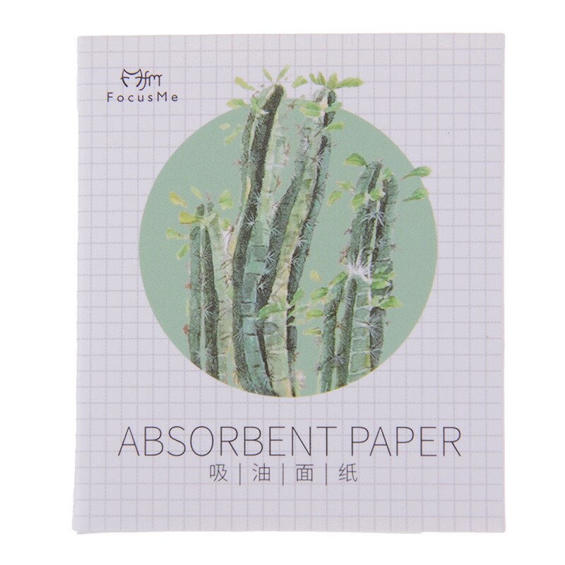 Paquete de 50 unidades de papel absorbente de aceite para limpieza Facial, herramientas de belleza, color azul, verde, rosa y morado: 50pcs Green