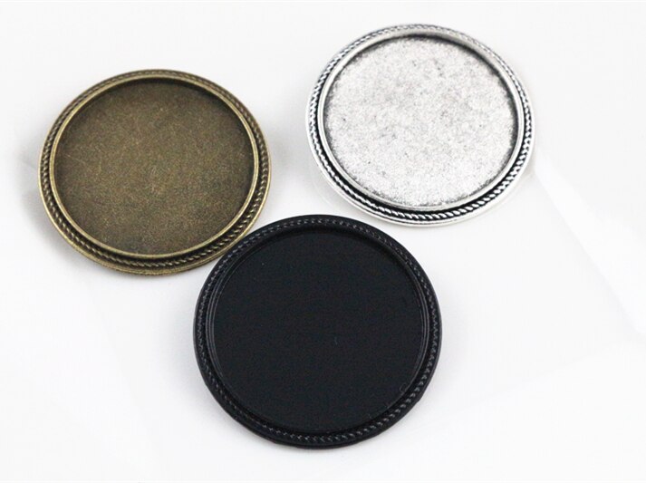 5 unids/lote 30mm tamaño interior negro y plata antigua plateado bronce colores plateados broche estilo whirlwind cabujón Base ajuste