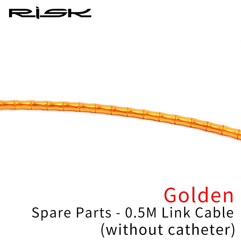 RISK Bicycle Brake Cable Set Derailleur Shift Housing Aluminum Alloy Links MTB Road Bike Brake Housing Shifting Wires Line: 0.5M Link-Golden