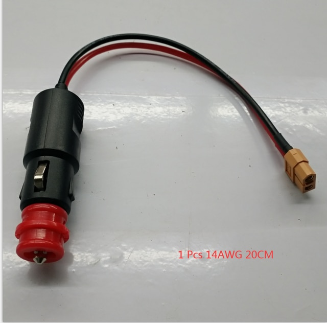 12-24V Sigarettenaansteker Plug Male Naar XT60 Vrouwelijke Socket Connector Plug Adapter With14AWG 20/30/50Cm Draad Voor Rc Laders: 1PCS 14awg 20cm