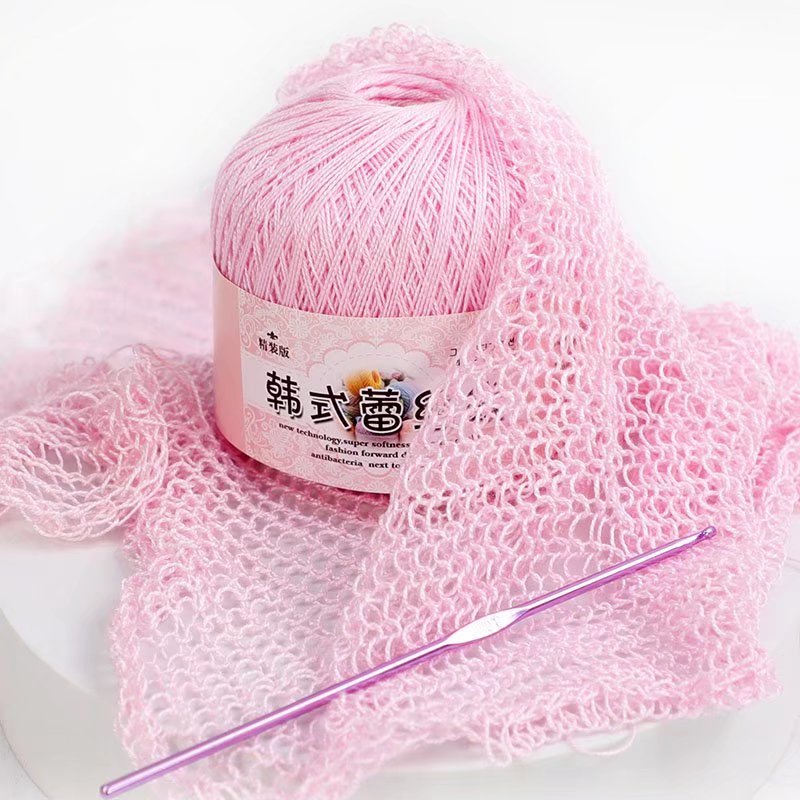50g/PC Size 8 Lace Cotton Yarn Silk Hand Knitting Crochet Thin Lace Yarn For Diy Hat Doll Shawl Thread