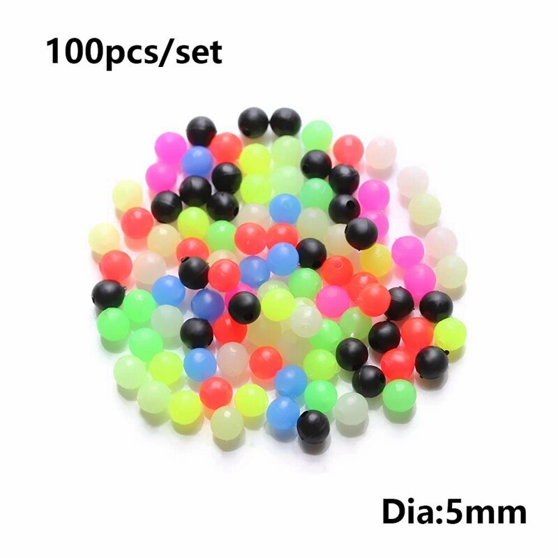 100 stk runde blandet farve pe plast kryds propper perler til karper rig fisk lokkemad perler udendørs fiskeri lokker tackle tilbehør: 5mm