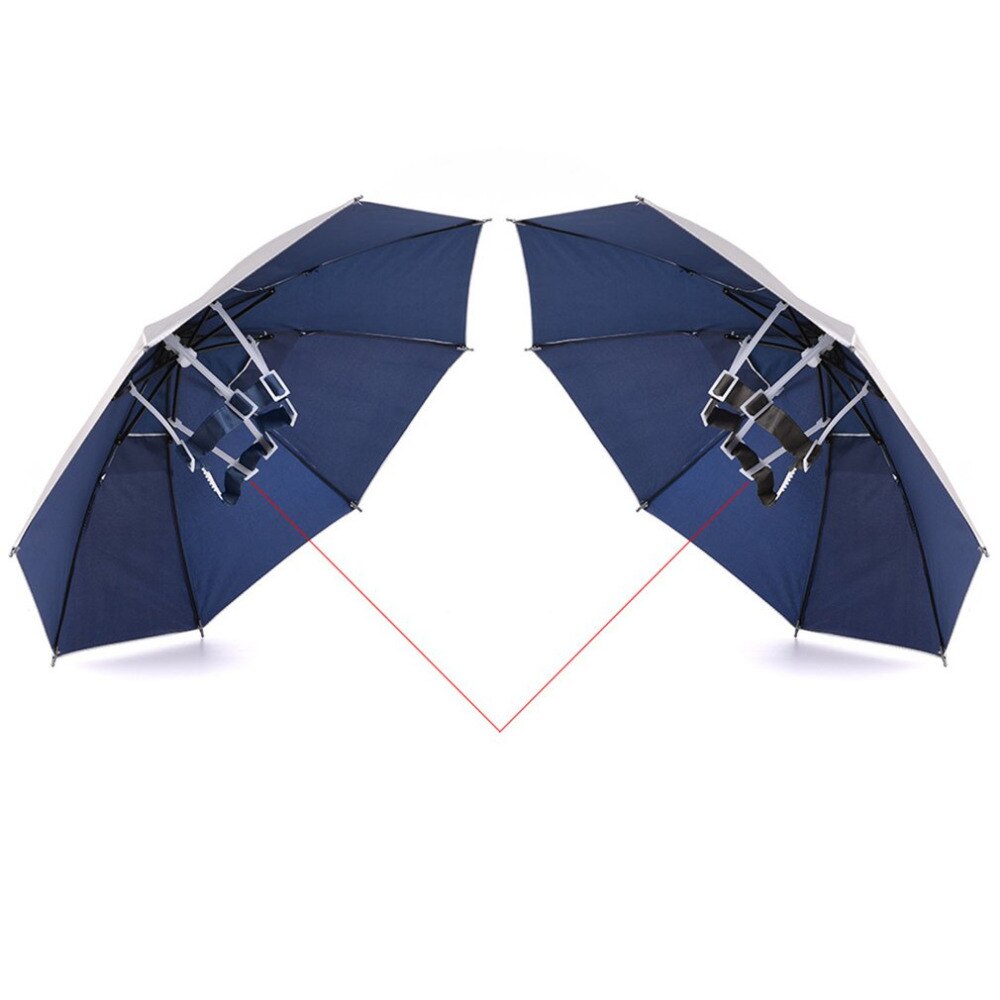 Plegable cabeza sombrero paraguas Anti-lluvia de pesca al aire libre tapas portátil de viajes de senderismo pesca playa gorros para sombrillas de lluvia