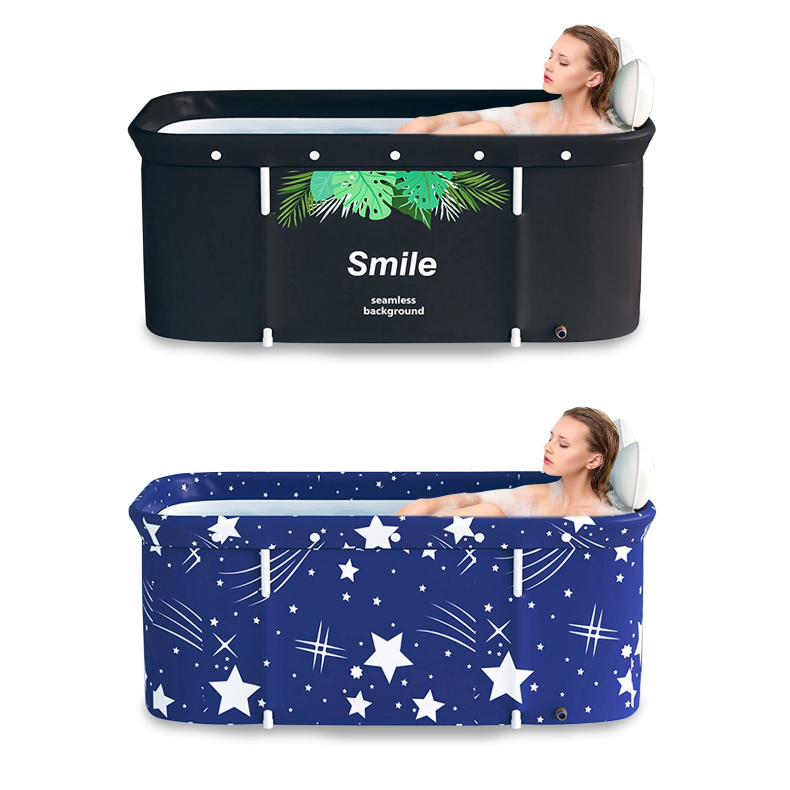 Portable Folding Bathtub Set Tub Bucket Kit Soaking Bathing Tub For Adult Family Beauty Spa Bathtub 120x55x50cm
