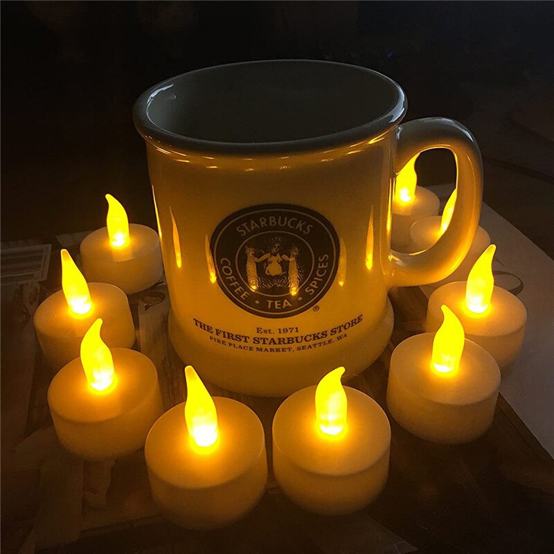 Flameless LED Tea Light Candles Flickering Lights Bulb Decoration Home Party Festival Wedding Anniversary Party