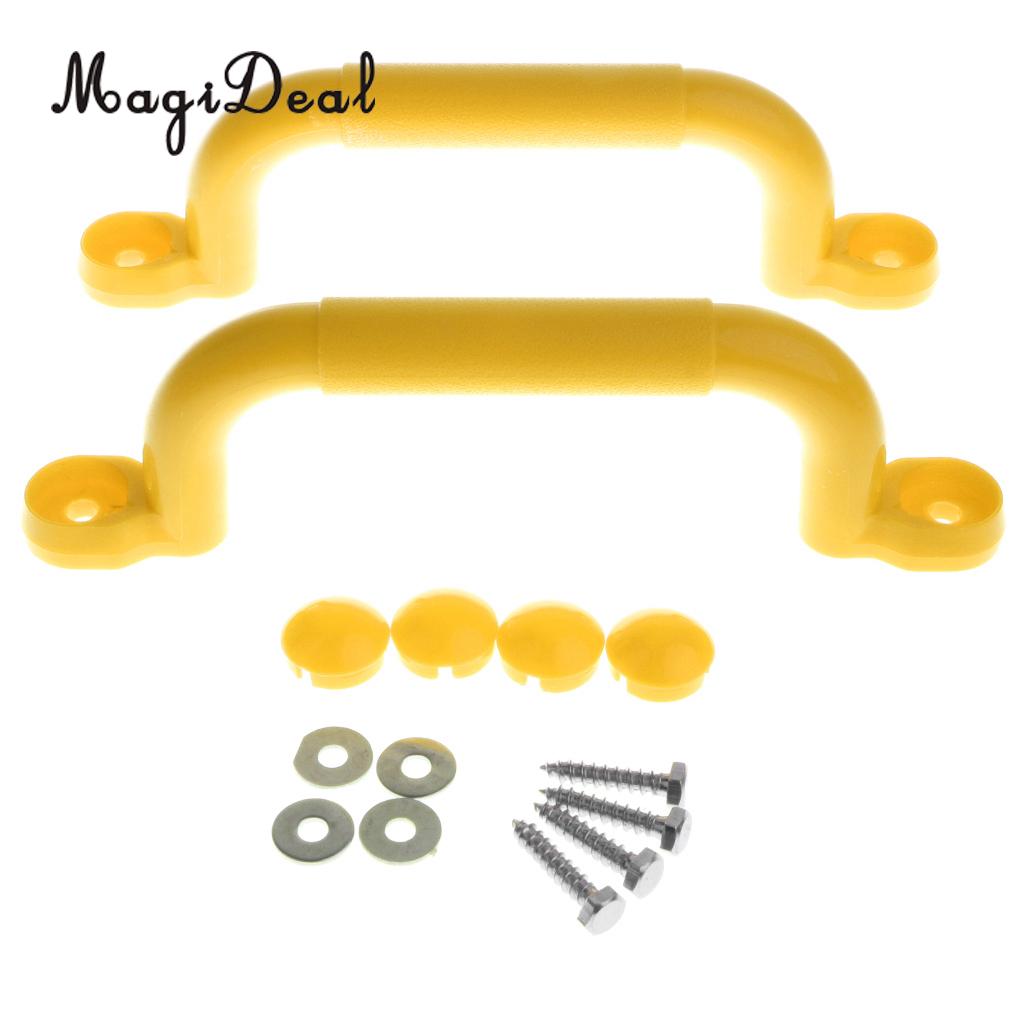 1 paio di giocattoli da esterno per bambini parco giochi per bambini sicurezza antiscivolo maniglia kit di montaggio Hardware telaio da arrampicata altalena accessori giocattolo: Yellow