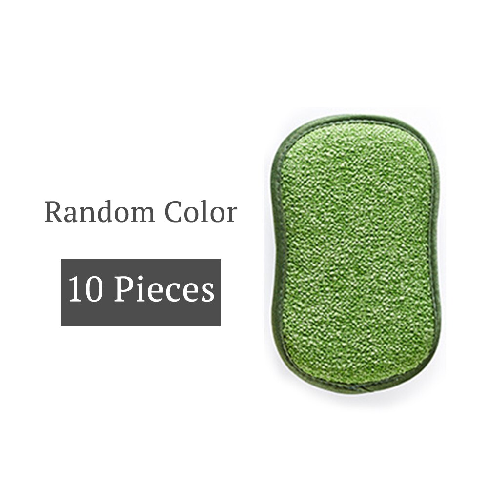 10/20Pcs Double Sided Scouring Pad Reusable Cleaning Magic Sponges Cloth Kitchen Cleaning Wipers Decontamination Dish Towels
