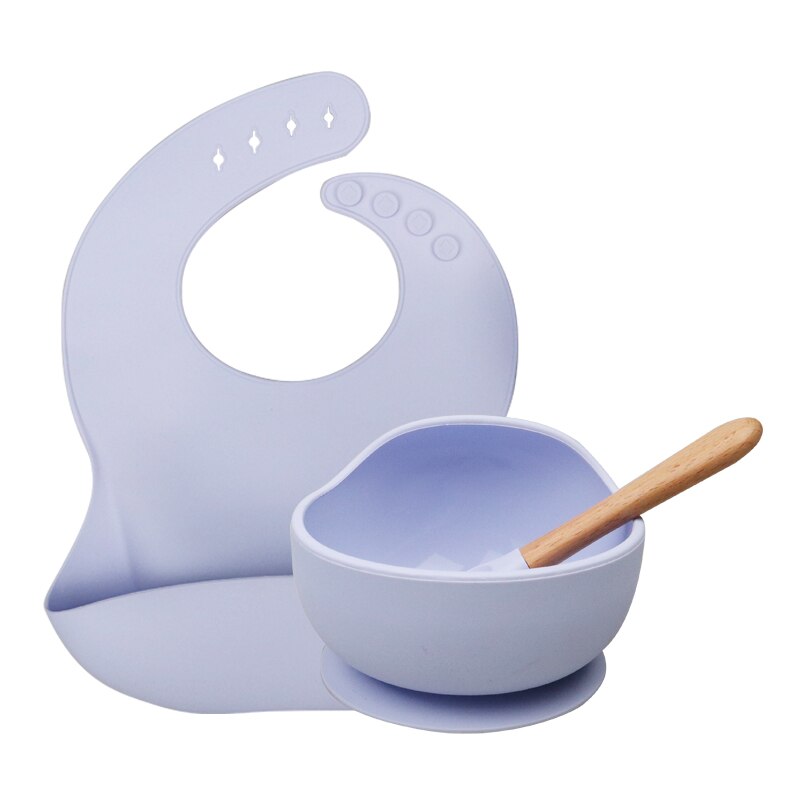 Ensemble de bol étanche et antidérapant pour bébé,1 pièce, produit en silicone et sans BPA, assiette, cuillère, vaisselle, alimentation,: Purple