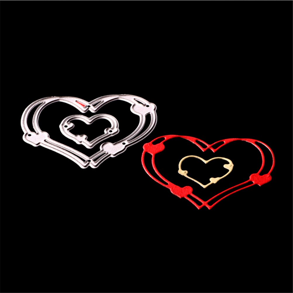 2 stks/partij Embossing Folder Liefde Hart Metalen Stansen Sterft In Scrapbooking Die Cuts Voor DIY Scrapbooking Fotoalbum Decoratieve