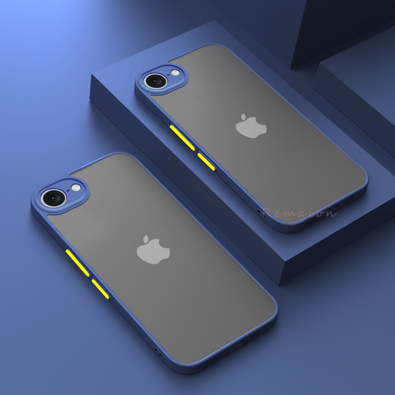 Para iPhone 16E funda SE4 2025 armadura de PC dura mate de lujo bloqueo de Color a prueba de golpes Fundas protectoras de cámara para iPhone 16e cubierta