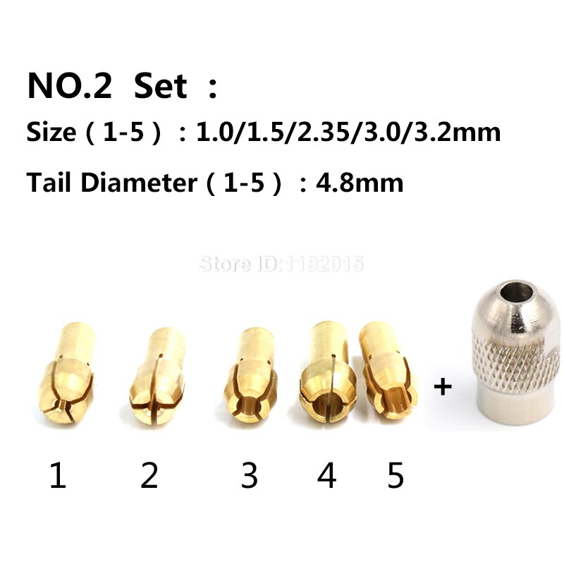 Ztdplsd conjunto de brocas de latão, 6 peças de brocas de 1.0-3.2mm para braçadeira eletrônica dremel 4.2/4.8 ferramenta rotativa de mandril de energia de haste: No.2 4.8mm Brass
