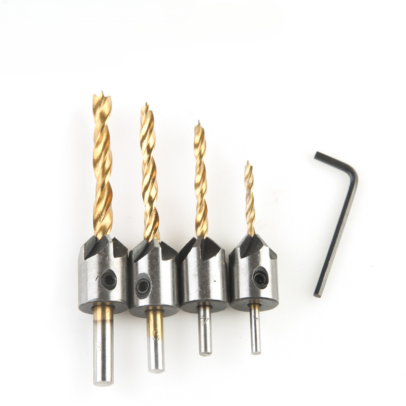Countersink Drill Bit Set Reamer Woodworking Chamfer Counterbore Pliot Hole Cutter Screw Hole Drill 4/5/6/7/8/10mm HSS Hole Dril: Orange