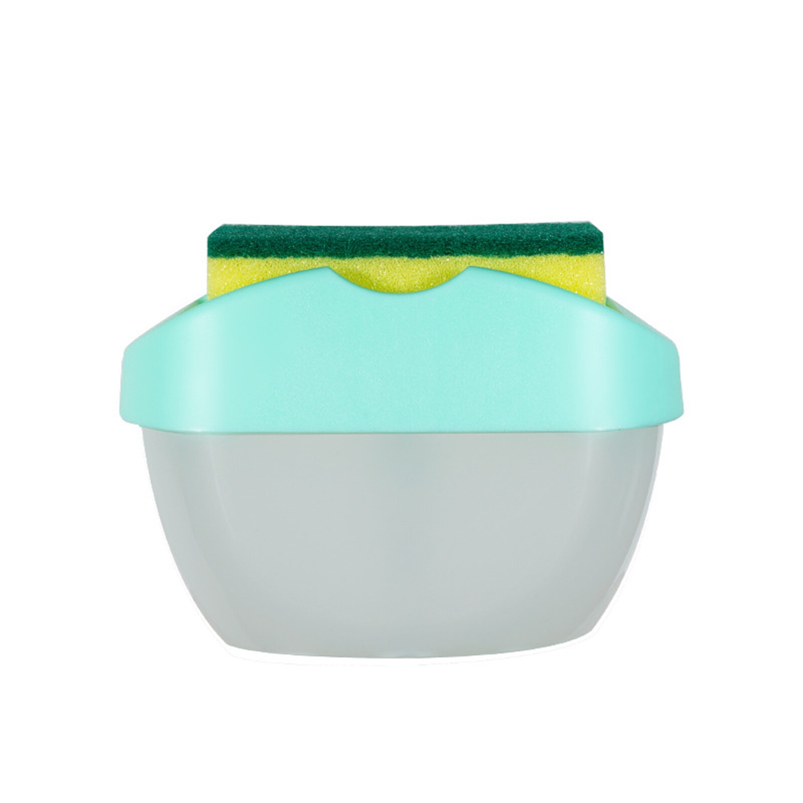 Soap Dispenser with Sponge Holder Cleaning Liquid Container Manual Press Organizer Kitchen Cleaner Tool Clean Detergent Semen Bo: Green