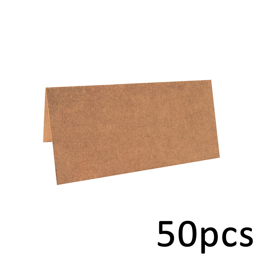 50Pcs White Kraft Paper Card Message Memo Wedding Party Thank You Cards Label Bookmarks Blank Kraft Card Word card: LHH5091