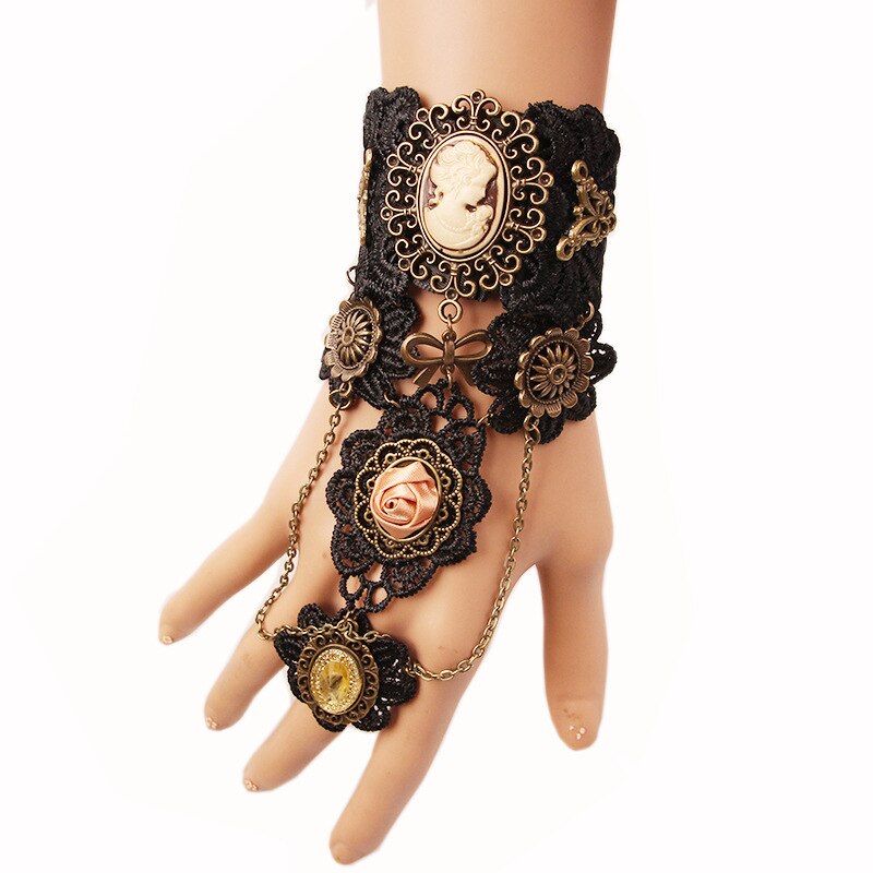 Frauen Jahrgang Steampunk Handschuhe Handgelenk Manschette Getriebe Mädchen Viktorianischen Armbänder Kostüm EIN Armbinde Schmuck Zubehör Spitze Handwear: 12