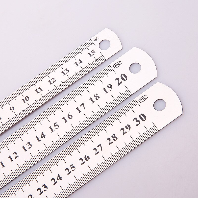 30cm stainless steel ruler fine inch scale cm office student drawing line high precision measuring tool