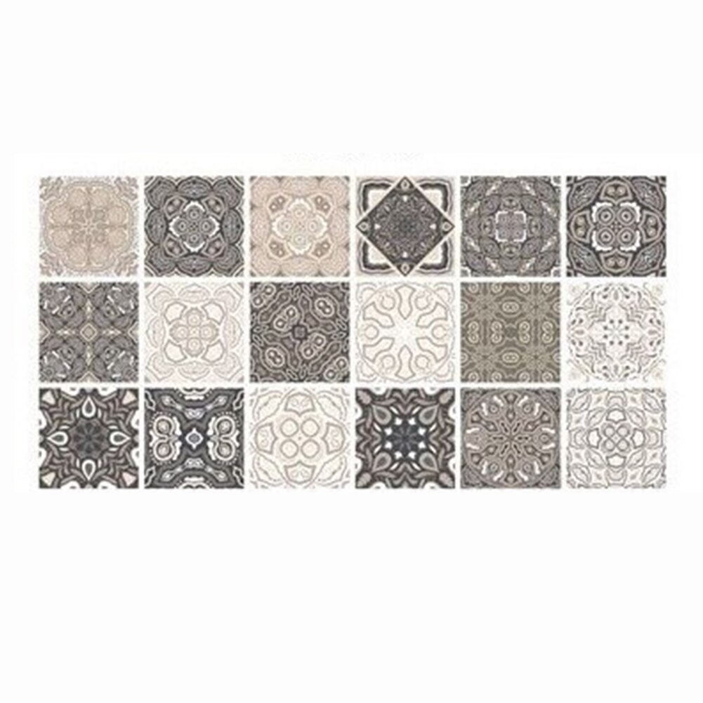 Retro Pattern Tile Floor Stickers PVC Waterproof Self Adhesive Paste DIY Wall Ground Bathroom Kitchen Decor Wall Floor Stick: O