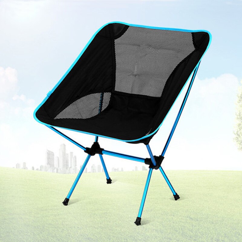 Letvægts naturehike stol udendørs aluminium foldestol bærbar strand fiskeri camping rejse picnic stol: Himmelblå