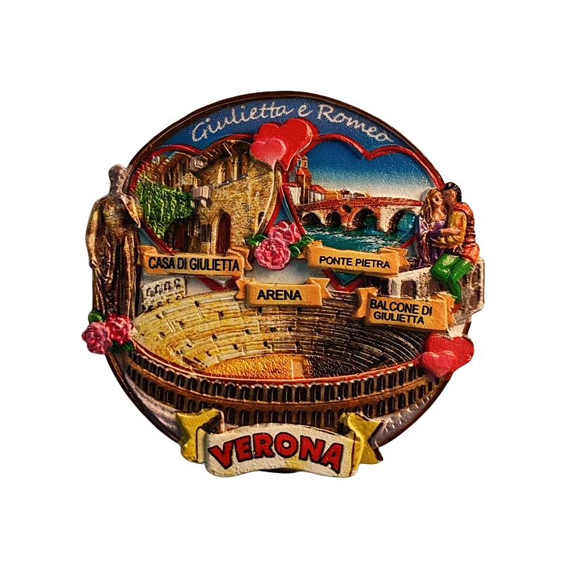 Italia, Verona, arena, estereoscópico 3D, recuerdos de turismo, pintura de resina, decoración del hogar, imanes de refrigerador ﻿